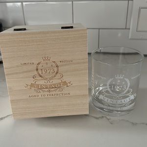 3/$20 Birth Year 1973 Vintage Whiskey glass in gift box